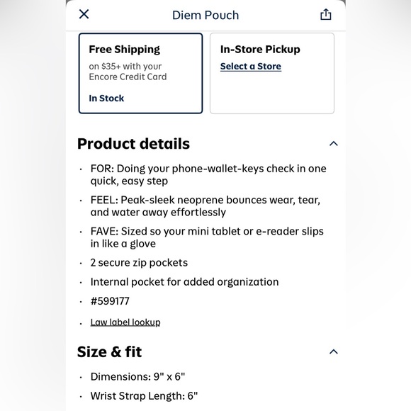 Never used - Athleta Black Wristlet and Card Case Set - Picture 4 of 4